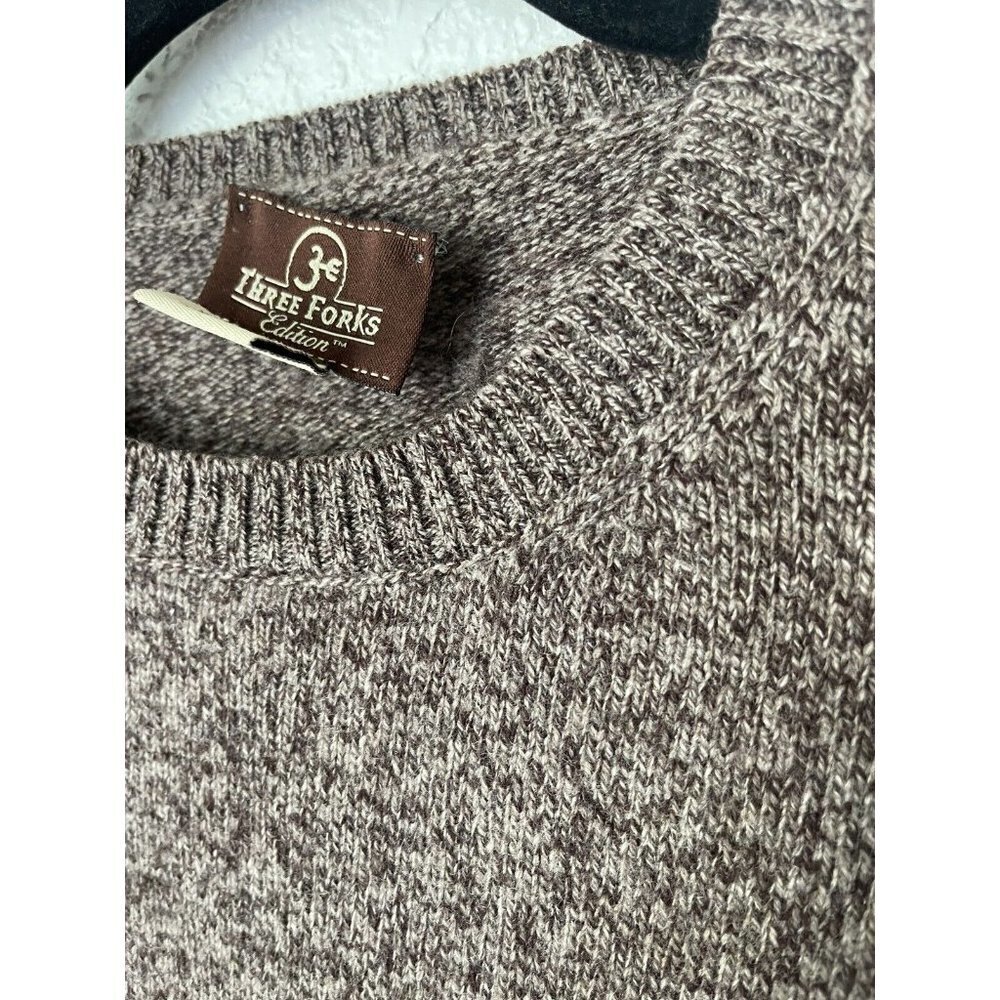 Three‎ Forks Ranch Wool/Cashmere Shooting Sweater Size Small Leather - Picture 9 of 10